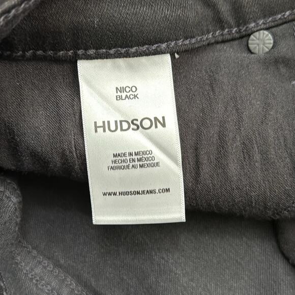 NWT Hudson Nico Mid Rise Barefoot Bootcut Black Wash Raw Hem Jeans Size 32 - Picture 9 of 12